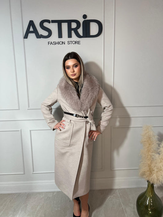 Palton Adel din casmir si blana naturala