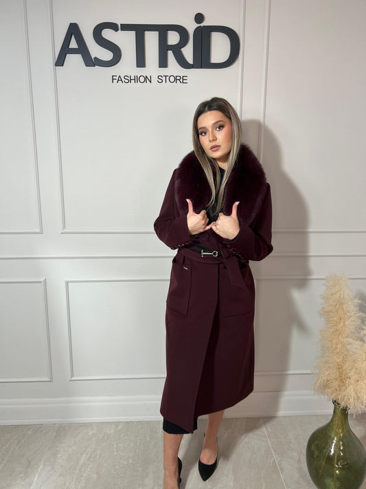 Palton Adel din casmir si blana naturala