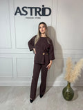 Compleu Petra din două piese cu accesoriu auriu în talie