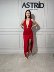 Rochie Amma lungă cu spatele gol accesoriu stea și crăpătură pe picior