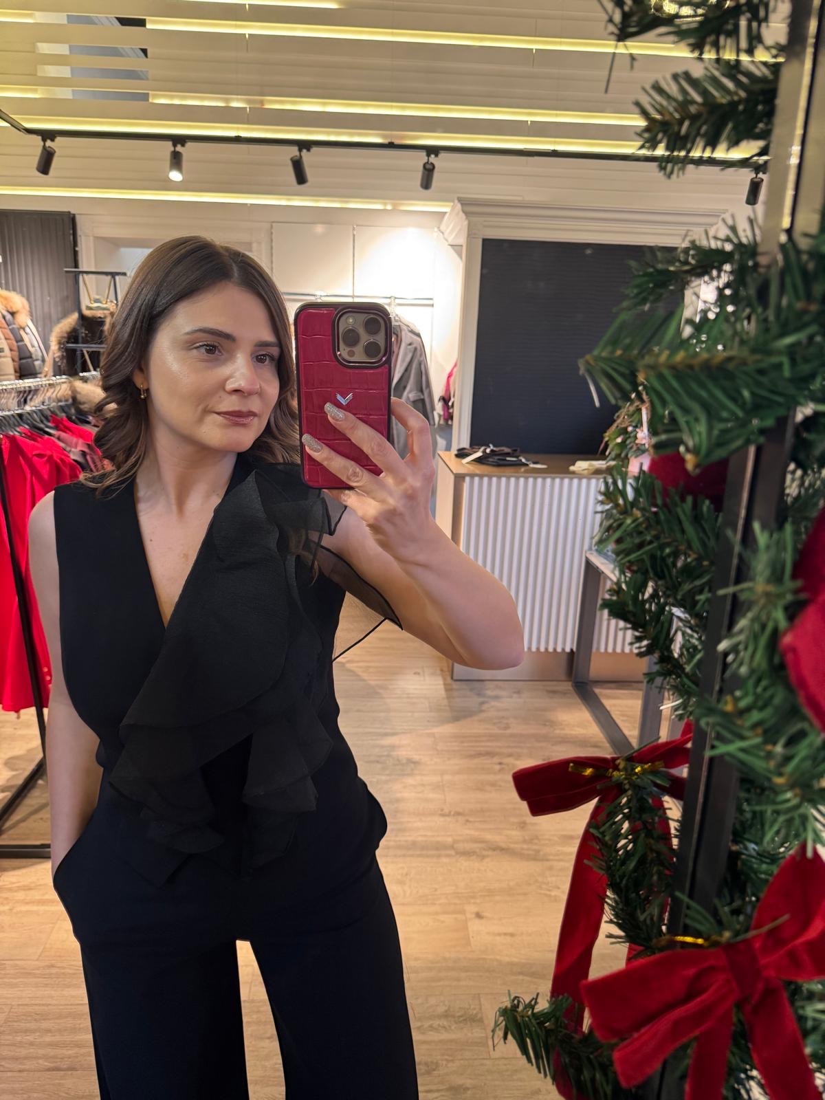 Compleu Sofia din două piese tip maieu cu volane la bust