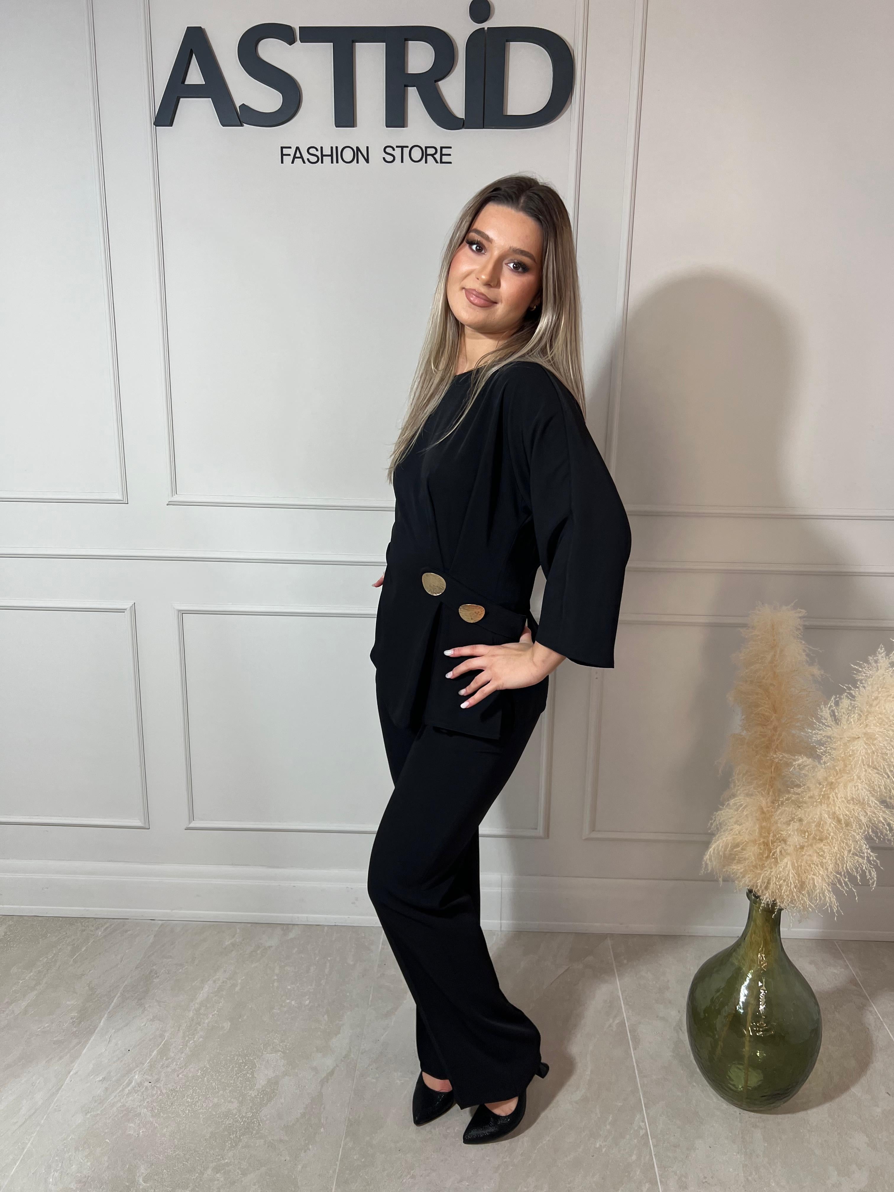 Compleu Petra din două piese cu accesoriu auriu în talie