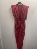 Rochie Mia midi nod în talie și aplicații pietre