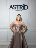 Rochie Miro lunga din tafta fina cu corset reglabil