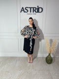 Rochie Xenia cu capa animal print mânecă despicată