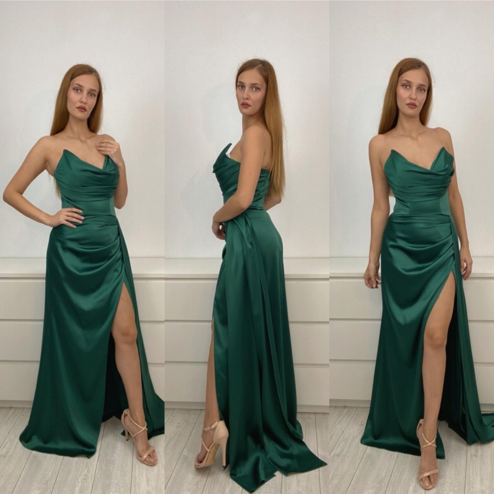 Rochie Ama lungă cu corset și falduri în talie