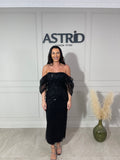 Rochie Opal midi din paiete cu mânecă căzută