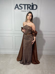 Rochie Gloria lungă cu paiete și mâneci fluture