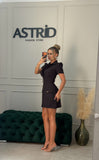 Rochie Bahra scurta tip sacou cu curea in talie