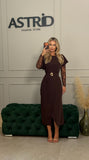 Rochie Callypso midi cu maneci detașabile din dantela