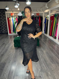 Rochie Elena midi din paiete mânecă 3/4
