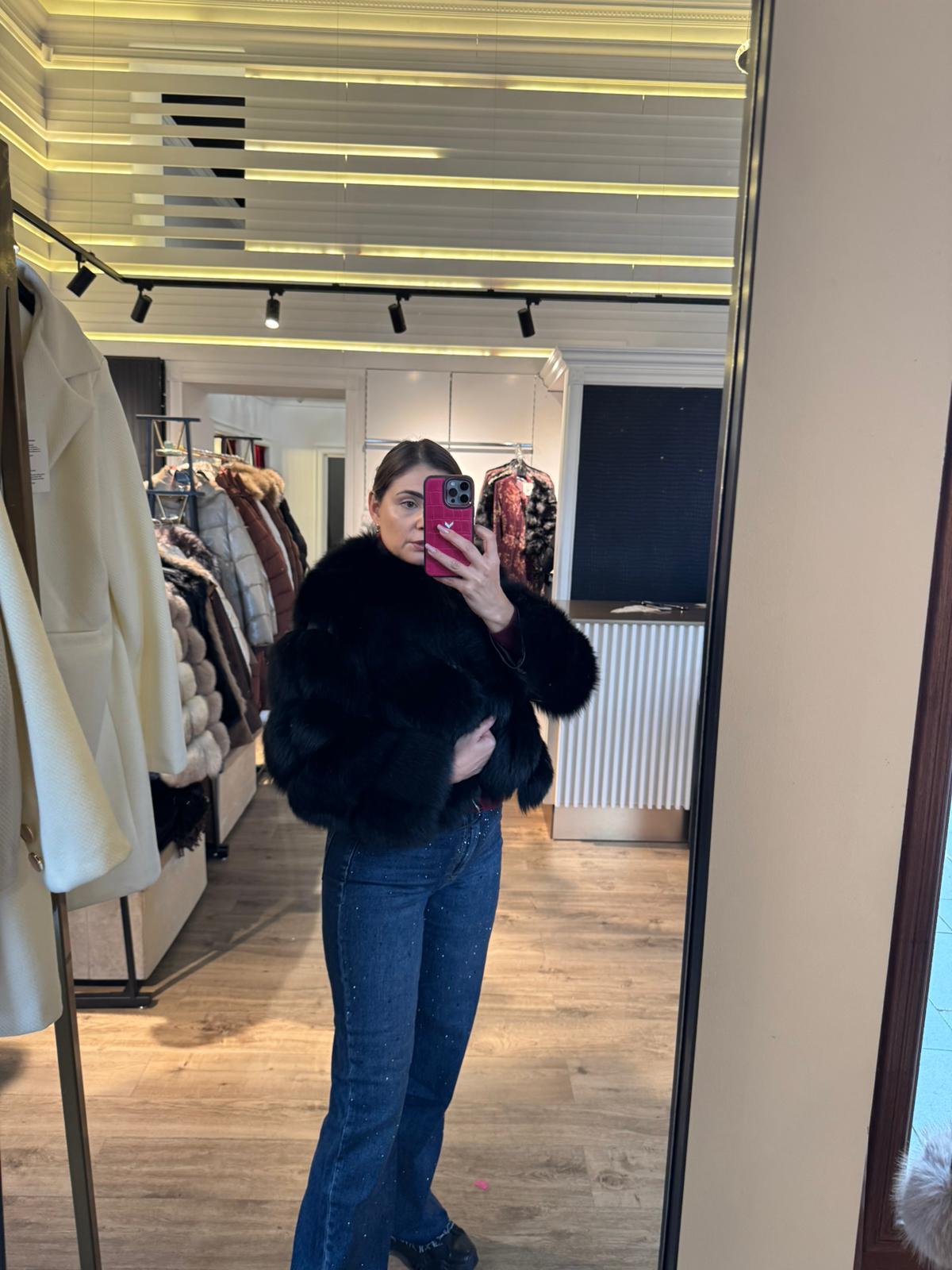 Blană naturală Olivia neagra