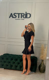 Rochie Asena scurta tip sacou cu volan si nasturi aurii