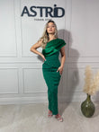 Rochie Bria midi satin la bust și aplicații pietre