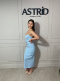 Rochie Zaira midi tip corset cu aplicații pietre