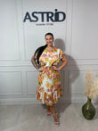 Rochie Ella midi creponată cu imprimeu floral