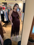 Rochie Fringe midi bandage cu franjuri