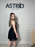 Rochie Leila scurtă tip corset inserții sclipici închidere corset