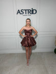 Rochie Adriena scurtă cu croi bufant si corset