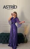 Rochie Darla lunga din matase naturala cu maneci
