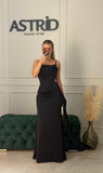 Rochie Glamour lunga satinata cu corset