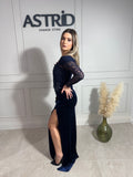 Rochie Velvet lunga cu bust din dantela fina