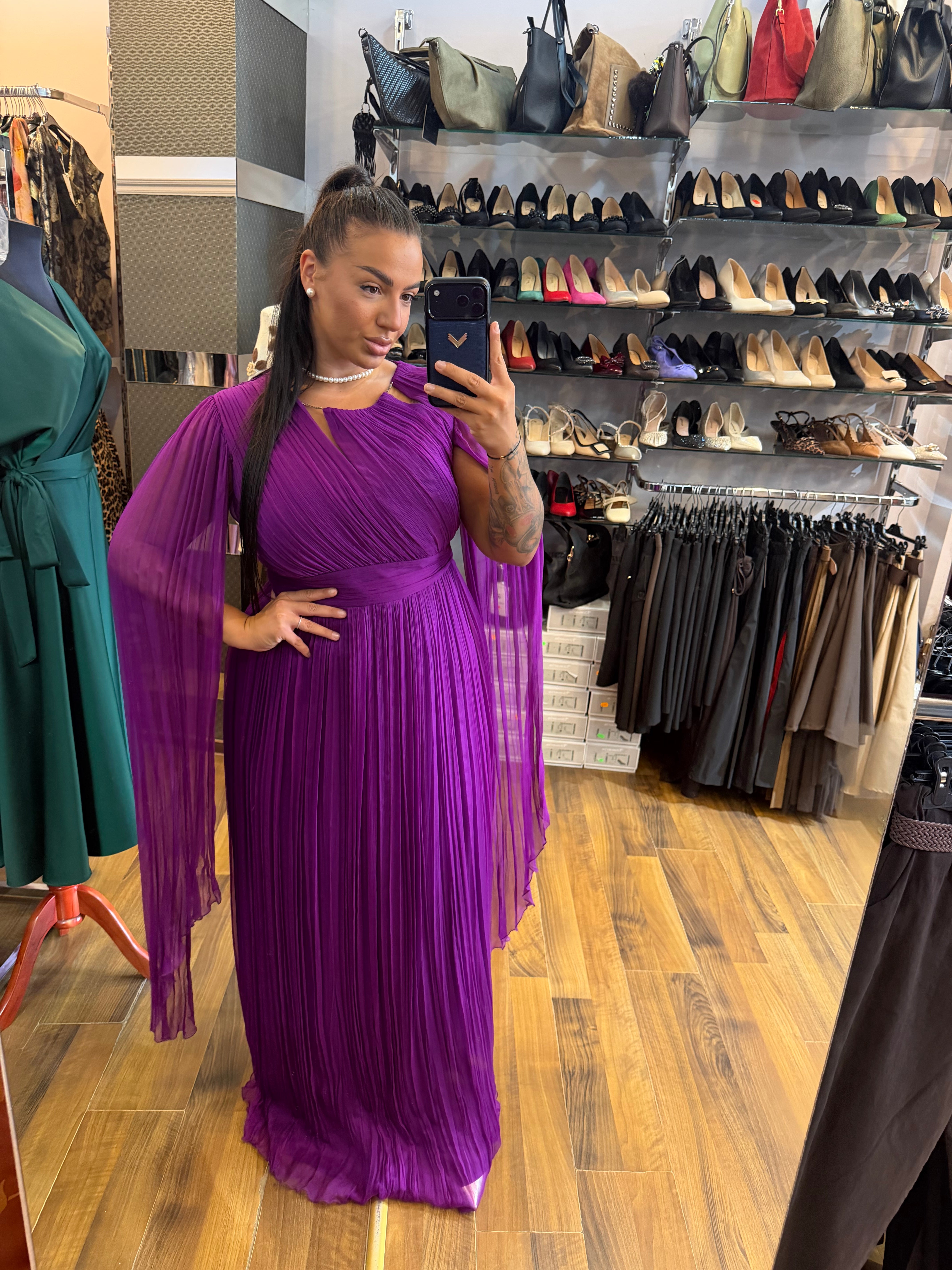Rochie Ayla lunga din mătase naturală