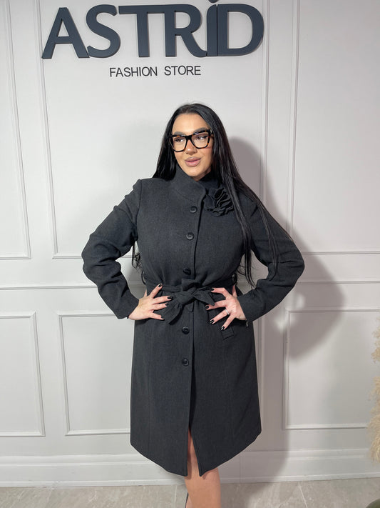 Paton Gart închidere cu naturi cordon în talie și accesoriu floare