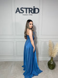Rochie Raven lungă sidefata bust căzut