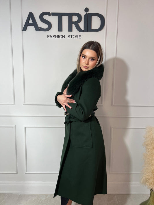 Palton Adel din casmir si blana naturala