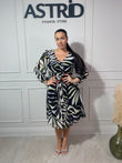 Rochie Bela midi în cloș cu imprimeu zebra