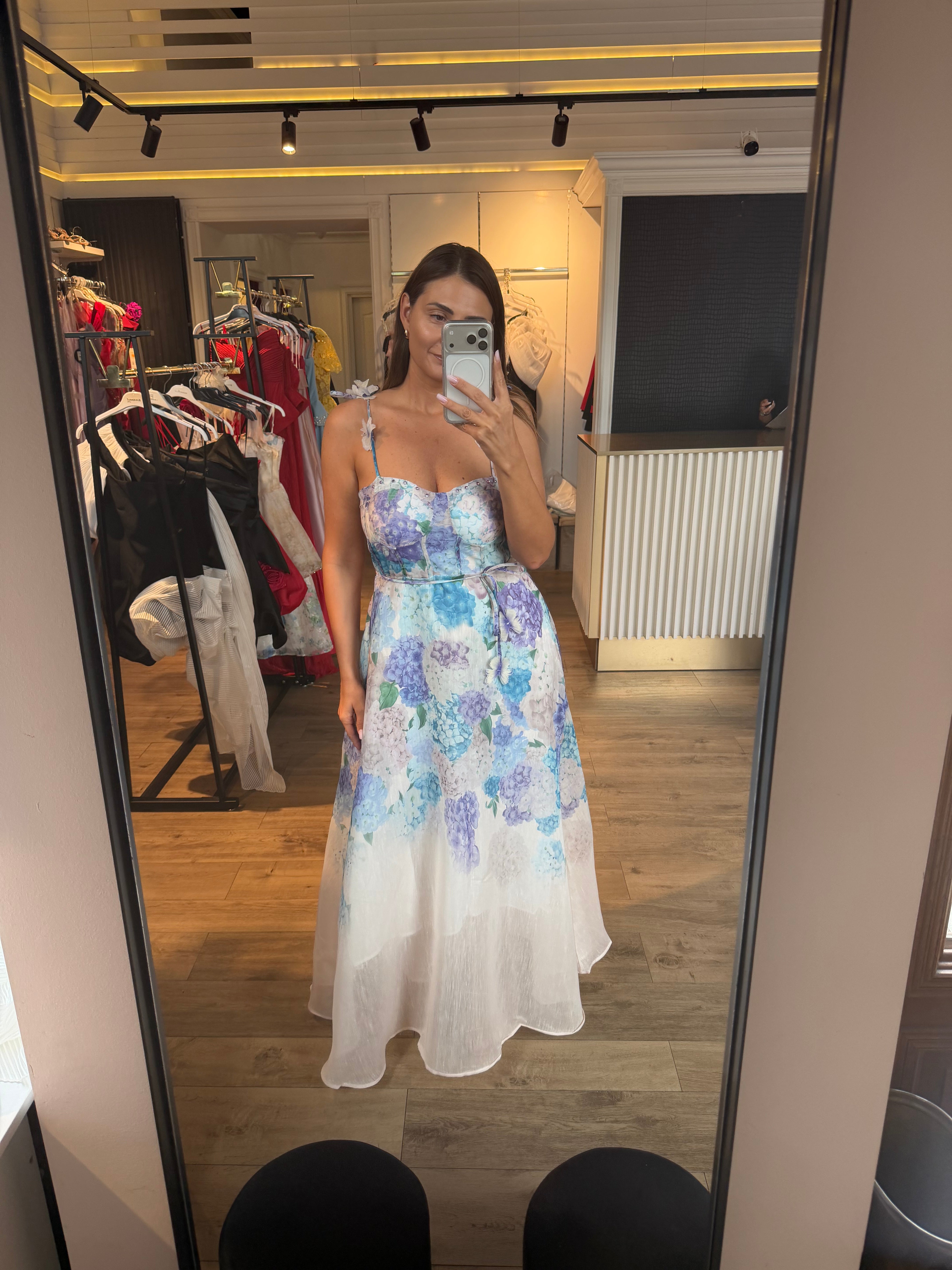Rochie Blue cu imprimeu floral