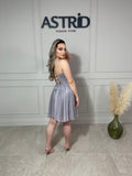 Rochie Leila scurtă tip corset inserții sclipici închidere corset