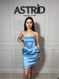 Rochie Jessie scurtă bust dublu și buzunare