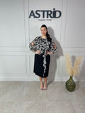 Rochie Xenia cu capa animal print mânecă despicată