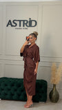 Rochie Any midi din satin cu încrețituri in talie