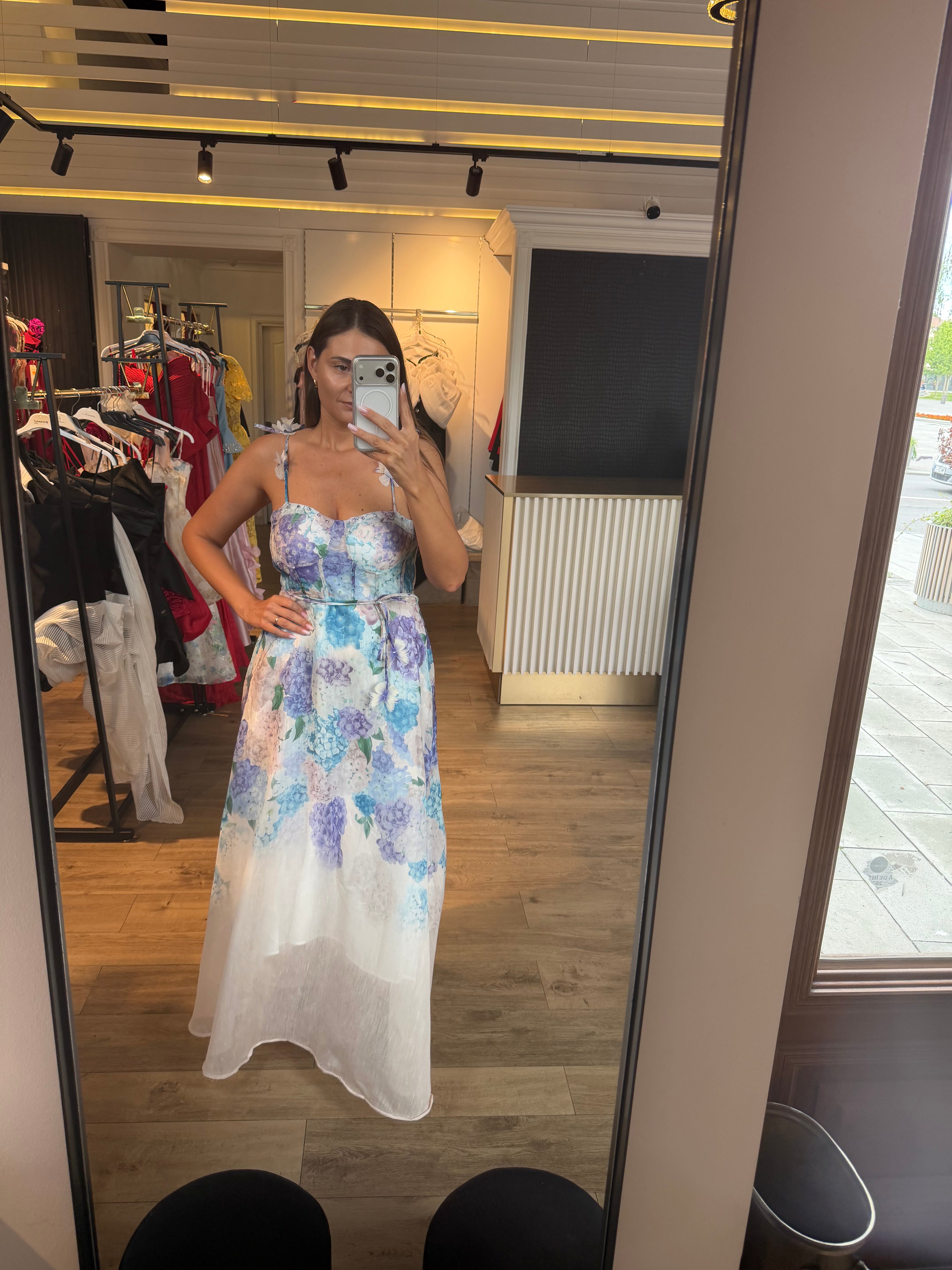 Rochie Blue cu imprimeu floral