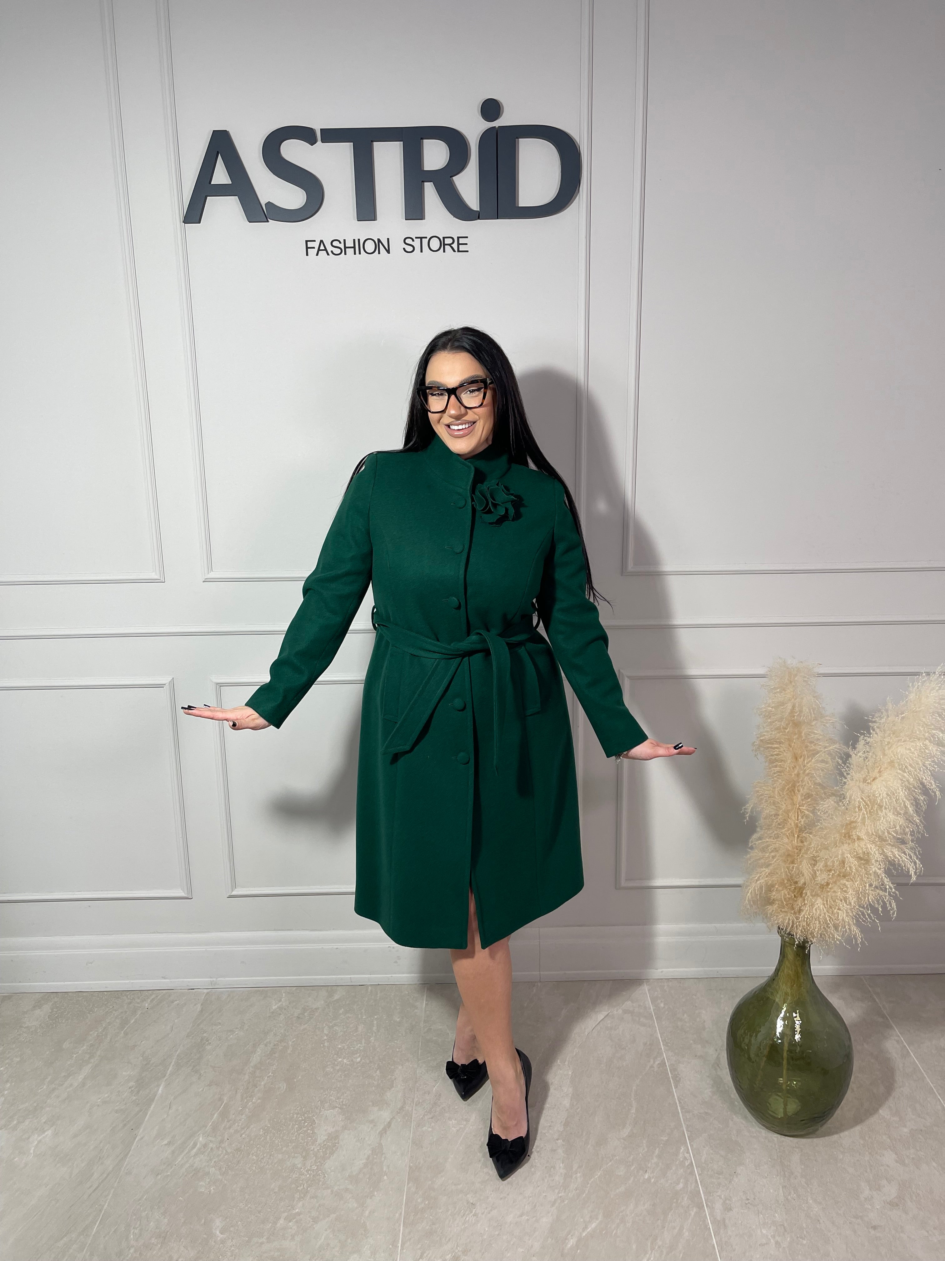 Paton Gart închidere cu naturi cordon în talie și accesoriu floare