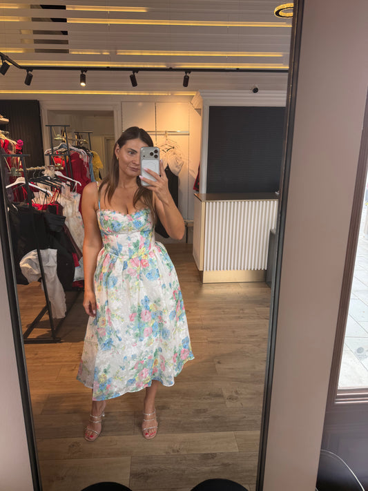 Rochie Flower midi cu imprimeu floral