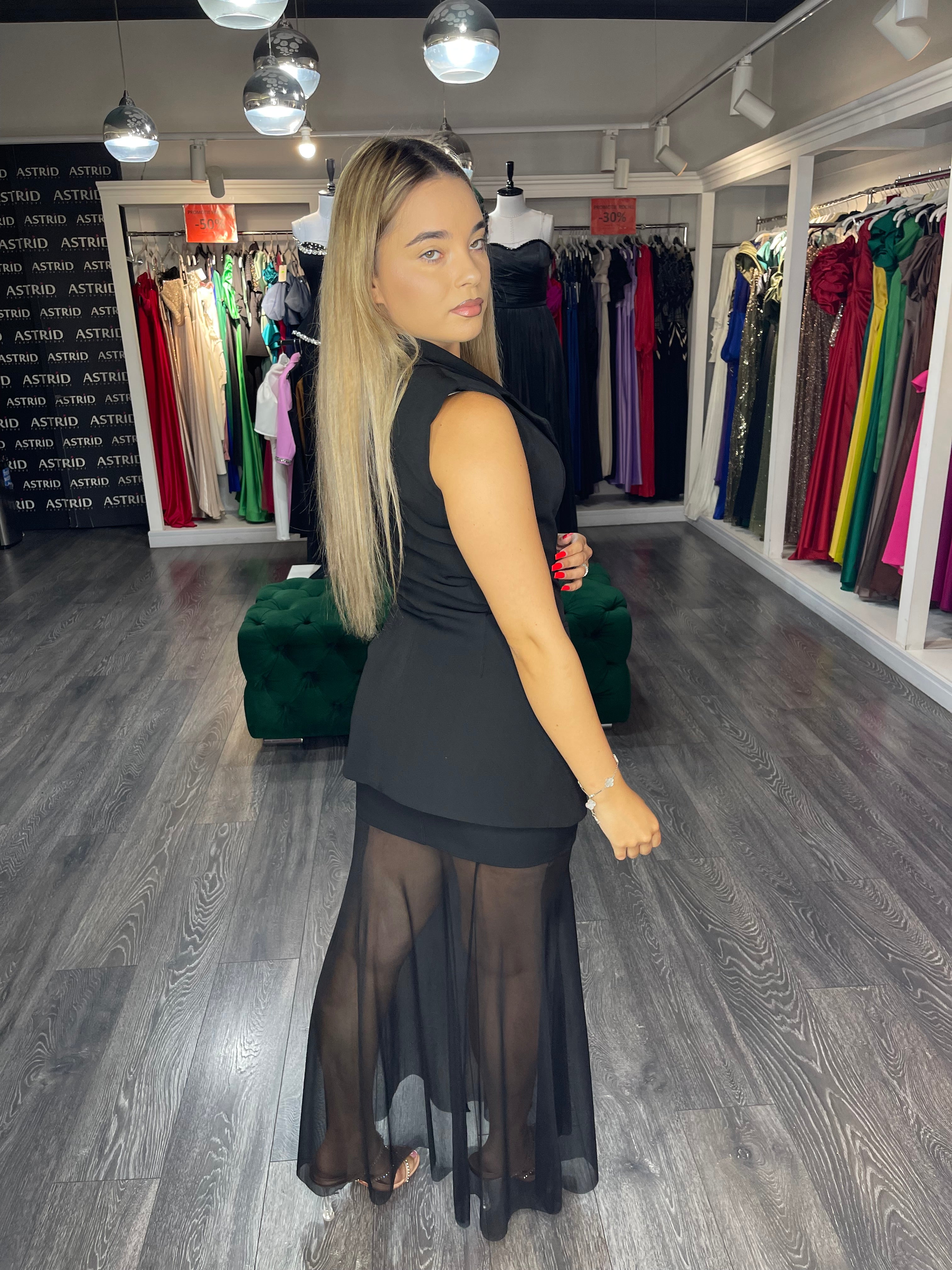 Rochie Mara lungă tiul în partea de jos și vestă în partea de sus