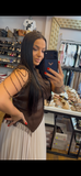 Rochie Brianna midi plisata cu aplicatii margele