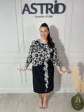 Rochie Xenia cu capa animal print mânecă despicată