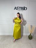 Rochie Zaira midi din satin cu nod în talie