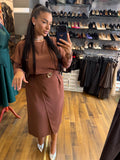 Rochie Callypso midi cu mâneci detașabile din dantela