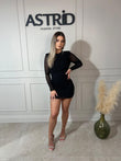 Rochie Gloria scurtă cu aplicații pietre