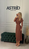 Rochie Callypso midi cu maneci detașabile din dantela