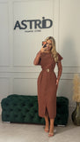 Rochie Callypso midi cu maneci detașabile din dantela