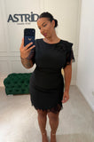 Rochie Vica scurta cu detalii dantela la umeri