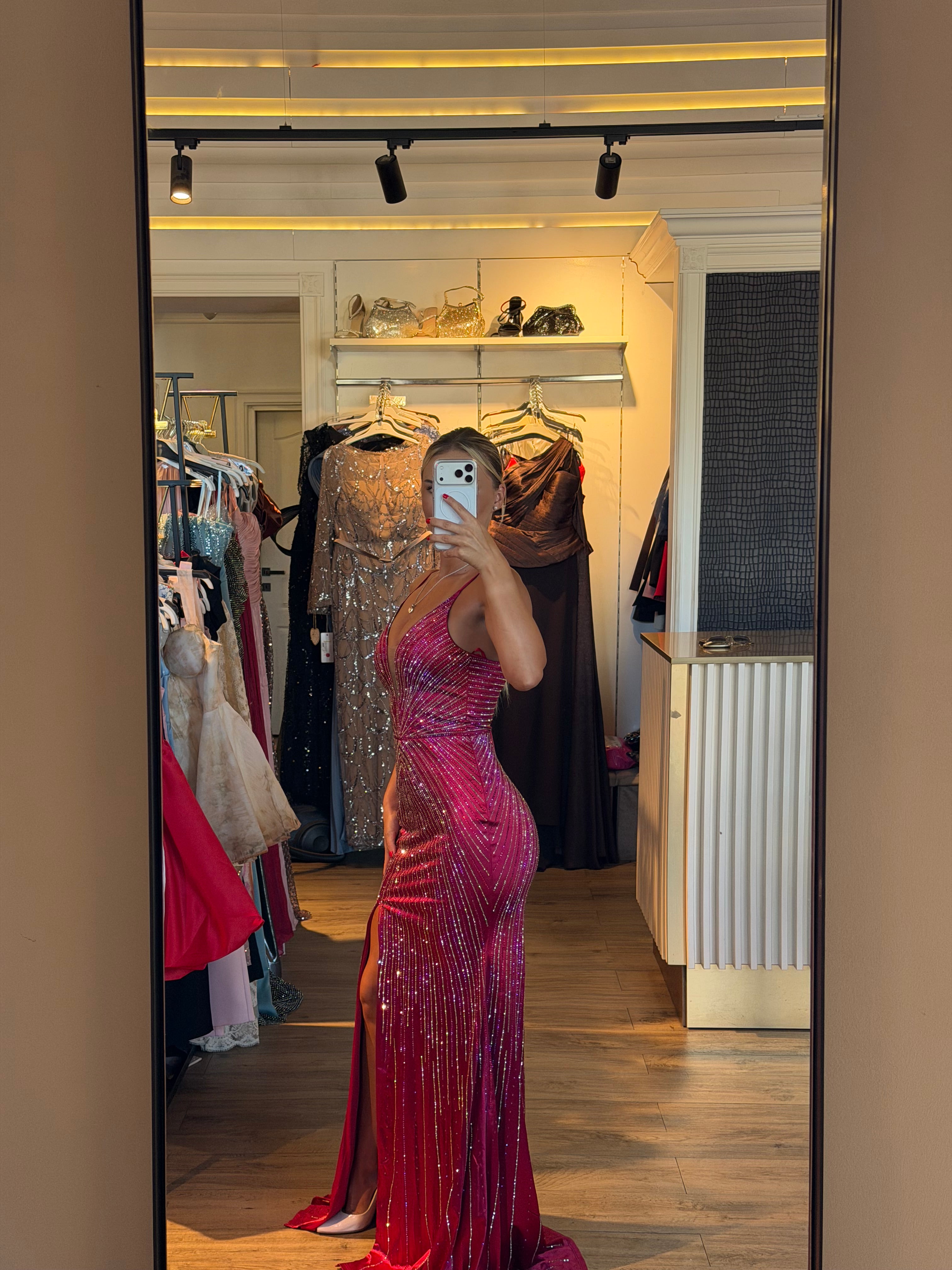 Rochie Crista lunga decorata cu pietre si corset