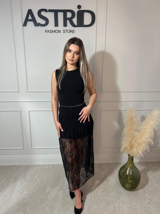 Rochie Onis midi cu fusta din dantela